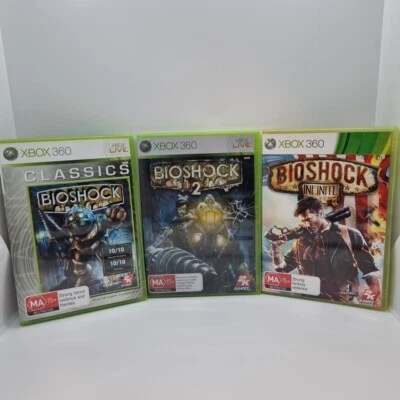 Bioshock 1, 2 & Bioshock Infinite Complete With Manual Xbox 360 - Image 1 of 4