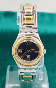Swatch Swiss Irony AG 1999 Women's Watch Two Tone SS Mirror Dial 7.25" Band Fit - Picture 1 of 10