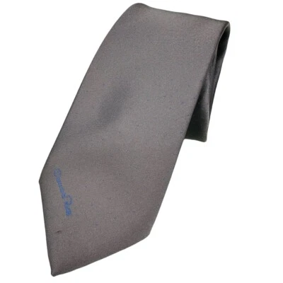 "Corbata para el cuello Oscar De La Renta para hombre 58"" mezcla de seda gris dinero antiguo carrera trabajo preparado" Foto 1 de 4