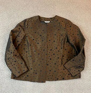 Laura Ashley Women's SZ S Brown Polka dot Suit/ Dress Coat Open - Picture 1 of 6
