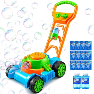 Bubble Lawn Mower Toy – Outdoor Push Bubble Machine - Toddlers, Boys & Girls - Picture 1 of 11