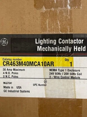 Lighting Contactor 30 AMP 1- GE CR463M40CJA10A0 - Image 1 of 4
