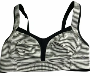 Lululemon Bra. White with Black Lines Striped. Size Women's 32DD. Adjustable - Picture 1 of 8