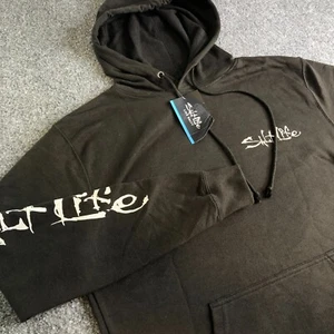 Salt Life Hoodie Mens Medium Black Pullover Sweatshirt Long Sleeve Hooded NWT - Picture 1 of 8