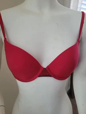 Sujetador DKNY Donna Karan 36B Sujetador Push Up Rojo con Encaje 458052 Foto 1 de 4