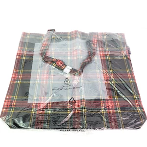 J Crew One Size Reusable Stewart Tartan Plaid Canvas Holiday Tote Bag K7433 - Picture 1 of 3