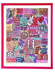 VINTAGE 60s 70s POP ART IMAGINE MIKE DARRAS 102/500 SIGNED PRINT FRAMED WALL ART - Picture 1 of 15
