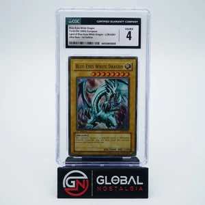Blue Eyes White Dragon 2002 Yu-Gi-Oh 1st edition LOB-E001 Ultra Rare CGC 4 - Picture 1 of 2