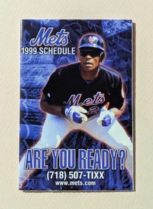 1999 New York Mets Baseball Pocket Schedule RICKEY HENDERSON ⚾️⚾️ - Imagen 1 de 2
