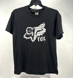 Y2K Fox Racing Motocross Graffiti Spray Paint schwarz Shirt Herren L - Bild 1 von 5