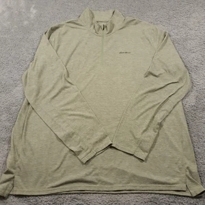 Eddie Bauer 1/4 Zip Sweatshirt Mens 3XL Tall Hiking Outdoor Travel Green - Picture 1 of 10