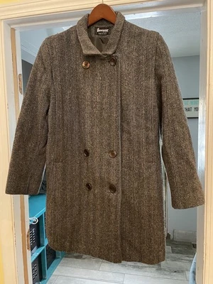 Abrigo Vintage Forecaster DE BOSTON Gris 100% LANA PURA Doble Pecho Talla 10/11 Foto 1 de 4