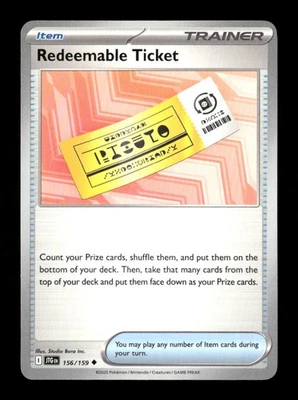Redeemable Ticket Uncommon SV09: Journey Together 156/159 NM - Image 1 of 2