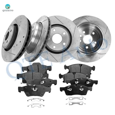 12 передних 350 задних 330 просверленных тормозных дисков тормозная колодка для Dodge Durango 2011-2020 годов выпуска - Изображение 1 из 4