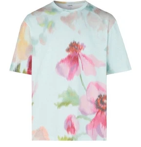 LOEWE Loose Fit Flower Blue Cotton T-Shirt New & Authentic - Picture 1 of 2