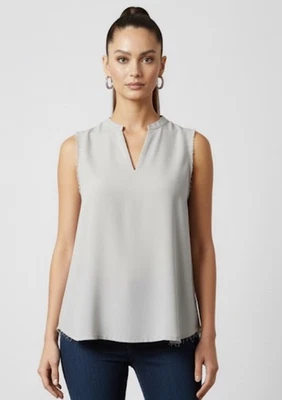 NWOT Feel the Piece Terre Jacobs 100% Silk Raw Hem Boho Stretch Jersey Top M/L - Image 1 of 4