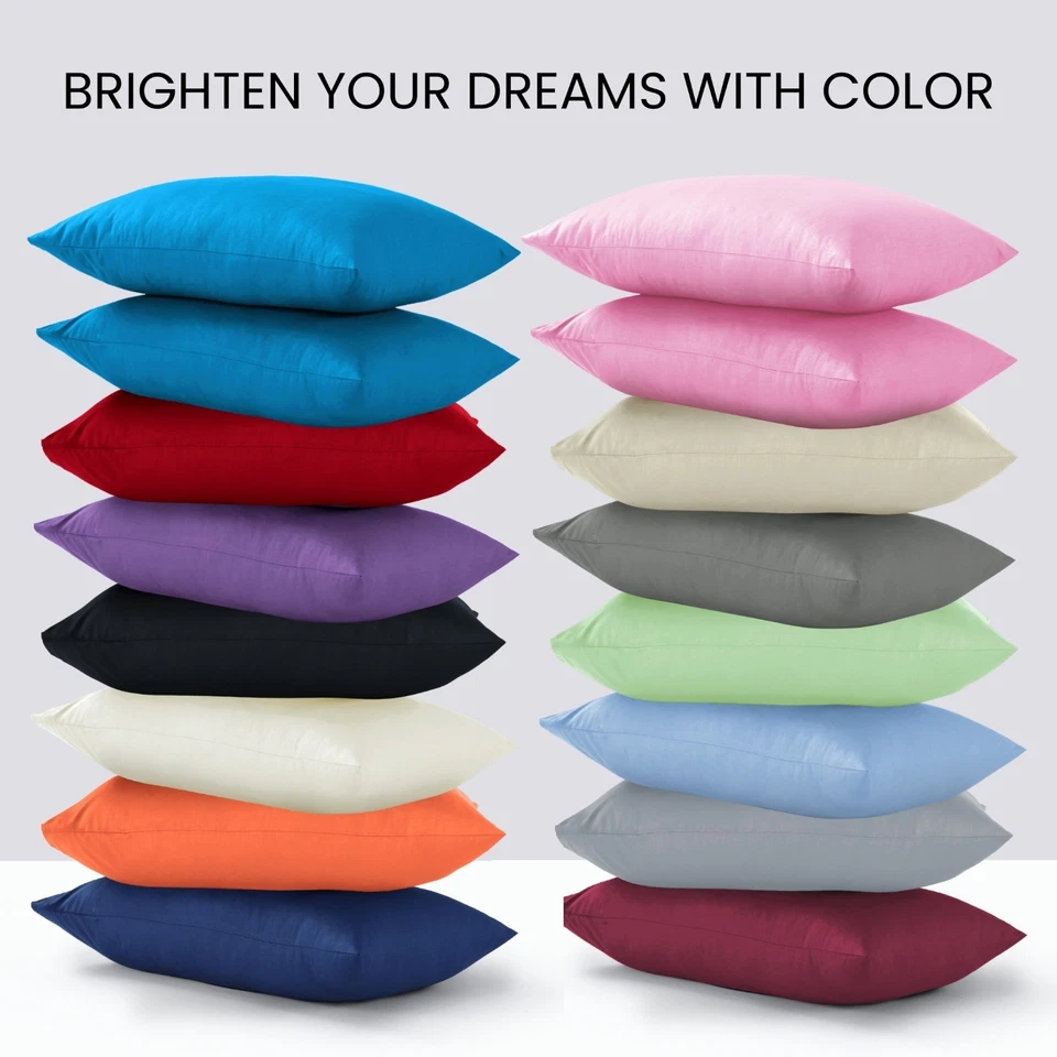 2 X Pillow Case Luxury Fine Poly cotton Housewife Pair Pack Pillows Cover Cases - Image 1 of 1