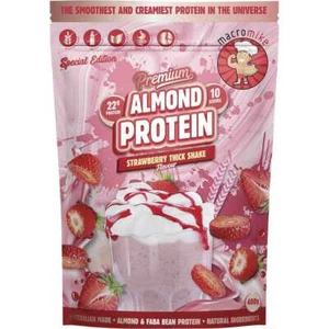 MACRO MIKE Premium Almond Protein Strawberry Thick Shake 400g - Picture 1 of 2
