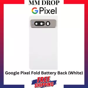 For Google Pixel Fold Rear Back Battery Cover Glass Housing & Camera Lens -White - Picture 1 of 1
