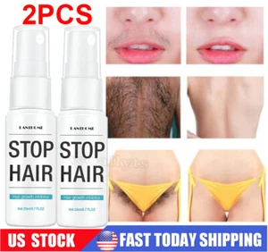 2 PACK Permanent Hair Removal Spray Stop Hair Growth Inhibitor Remover Inhibitor - Picture 1 of 12