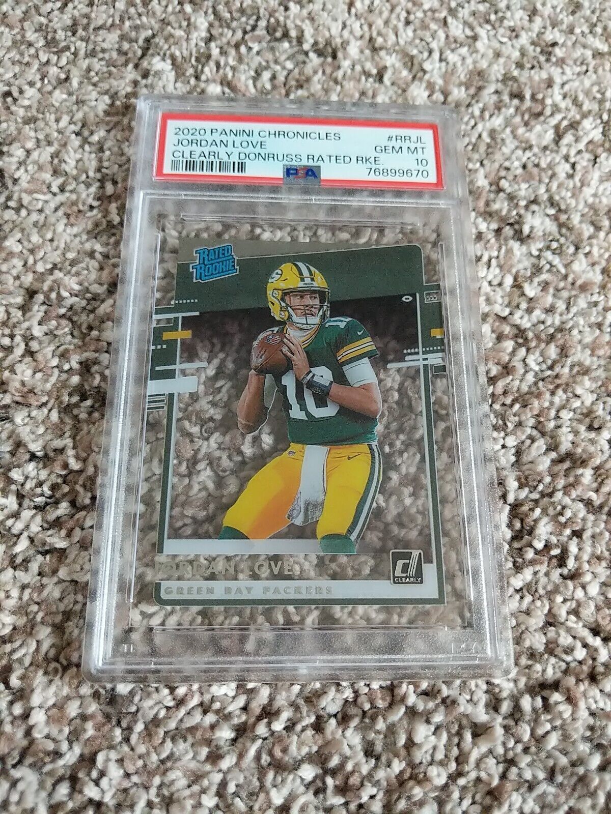 2020 Panini Chronicles Clearly Donruss Rated Rookie Jordan Love PSA 10