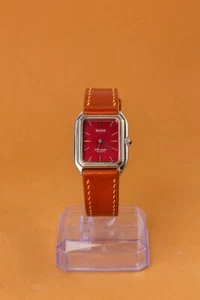 Orologio Waltham Maxim Da Uomo Quadrante Rosso Rettangolare Wiss Quarzo - Foto 1 di 8
