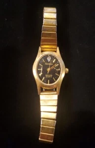 Armitron Diamond Vintage Women's Watch Gold Tone Flex Band - Picture 1 of 5