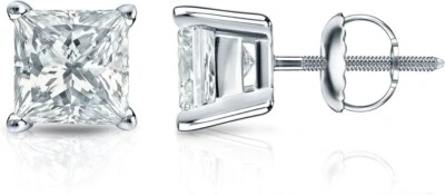 5.37 Ctw Lab grown diamond stud earrings 14 Kt white gold IGI certified G VS1 - Image 1 of 4