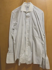 Eagle Shirtmakers Dress Shirt 15.5 34 Wht Blue Stripe Wht Collar VIN Nu$! - Picture 1 of 14