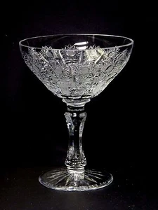 American Brilliant Cut Glass Crystal Champagne Sherbert Sorbet Stemware Star - Picture 1 of 5