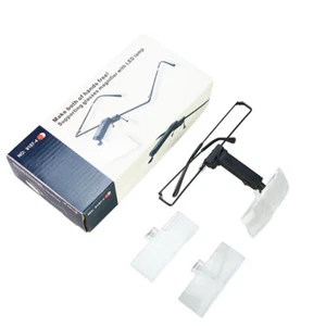 1.5X 2.5X 3.5X LED Lighted Eyeglasses Magnifier Hand Free Magnifying Glass Loupe - Bild 1 von 9
