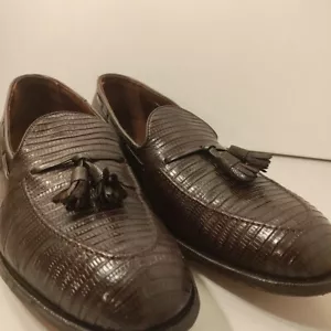 Mocassini uomo Foot Joy 74724 classici nappa marrone lucertola taglia 11A marrone made in USA - Foto 1 di 17
