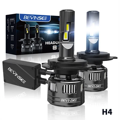BEVINSEE H4 LED Headlight Globes Kit Hi/Low Beam 22000LM Super Bright White Bulb - Image 1 of 4