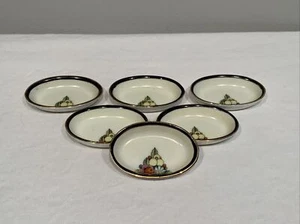 Vintage 1918-40 Noritake Morimura Art Deco Hand Painted Salt Cellars (6) Japan - Picture 1 of 10
