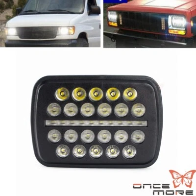 5"x7" Rectangular LED Headlight With DRL Hi/Lo Beam Universal Black Housing - Image 1 of 4