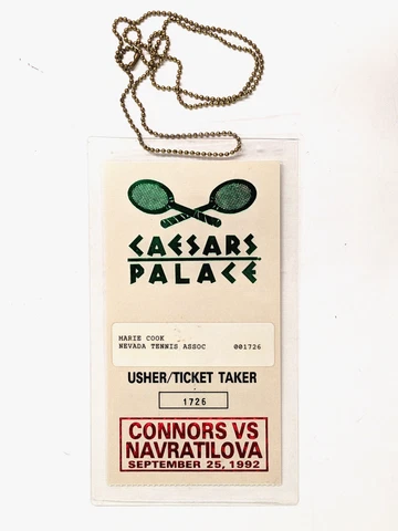 Connors vs Navratilova 1992 Usher/Ticket Taker Lanyard Caesars Palace Las Vegas Cover