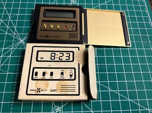 RARE VINTAGE HOWARD MILLER NO 622-759 BRASS QUARTZ DIGITAL ALARM CLOCK IN BOX - Picture 1 of 6