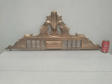 Wood Carved Ornaments handmade top Applique Frame portuguese wedding Bed 50´s Cover