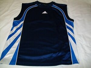 Adidas Climacool Blue & White Athletic Sleeveless Workout Tank Top - Men XL