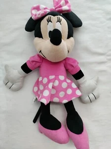 Disney Minnie Mouse Used Pink Polka Dots Sweethearts 11 inch Plush - Picture 1 of 7