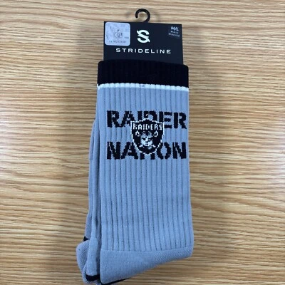 Las Vegas Raiders NFL Knit Crew Socks Raider Nation For Men & Women Brand New! - Image 1 of 4