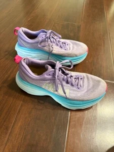 Hoka One One Bondi 8 Purple Athletic Lace Up Sneakers 1127952 CVPL Womens 9B US  - Picture 1 of 7