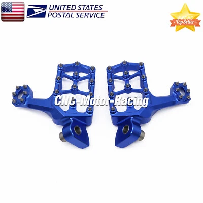 For Yamaha WR250F 2001-2016 WR250R 2008-2015 CNC Extended Footpegs Footrest Blue - Image 1 of 4