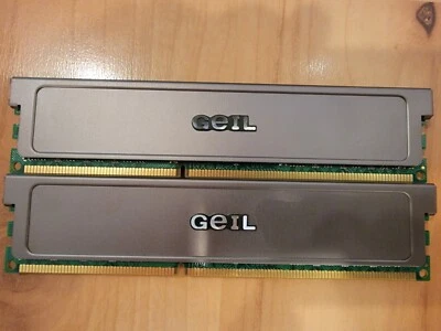 GEIL 4GB kit 2x2GB DDR3 1066HMZ GV34GB1066C7DC CL7 DIMM Desktop RAM 240pin - Image 1 of 2