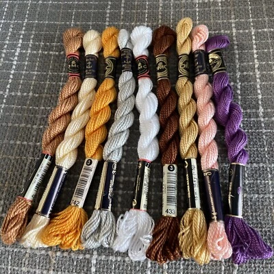 DMC Perle Cotton Size 3 (1 Sz 5) Thread 9 Skeins Colors Mixed No Duplicates New - Image 1 of 4