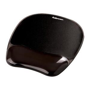 Fellowes Mouse Mat Wrist Rest Crystal Gel Mouse Wrist Support Black