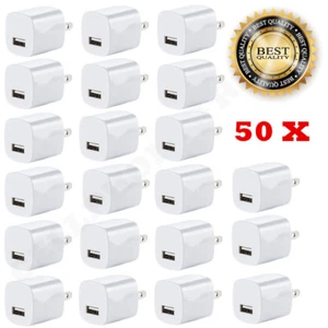 50x White 1A USB Power Adapter AC Home Wall Charger US Plug FOR iPhone 5S 6 7 8 - Picture 1 of 1