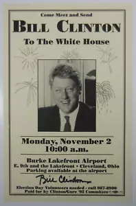 FIRMATO dal Presidente BILL CLINTON 1992 (8,5x5,5") RARO Volantino Campagna Casa Bianca - Foto 1 di 2