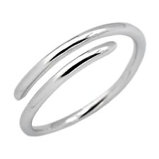 Solid 925 Sterling Silver Adjustable Band 4mm Simple Wire Wraparound Toe Ring