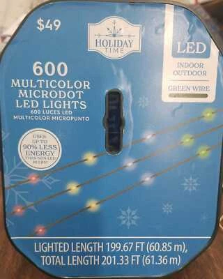 Holiday Time Multi-Color LED Microdot String Lights Holiday Lighting, 600 Count - Image 1 of 4